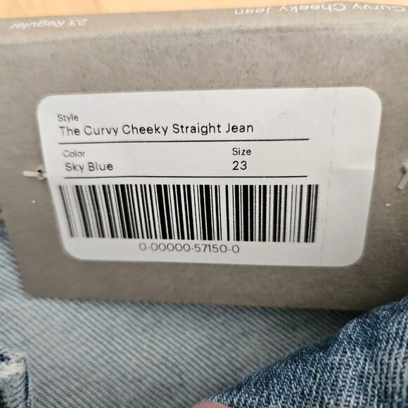Everlane The Curvy Cheeky Straight Jean Reg length Sky Blue -size 23- NWT - Picture 7 of 8